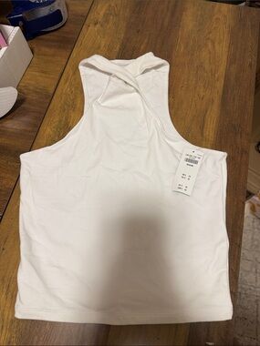 Abercrombie & Fitch White Racerback Crop Tank